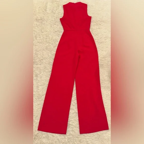 NEW Black Halo Corinne Sleeveless Flared-Leg Laguna Pink Jumpsuit sz 4 - Picture 6 of 8